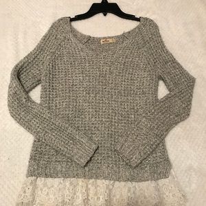 Grey lace sweater
